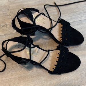COCONUTS BY MATISSE BLACK BLOCK HEELED SANDALS